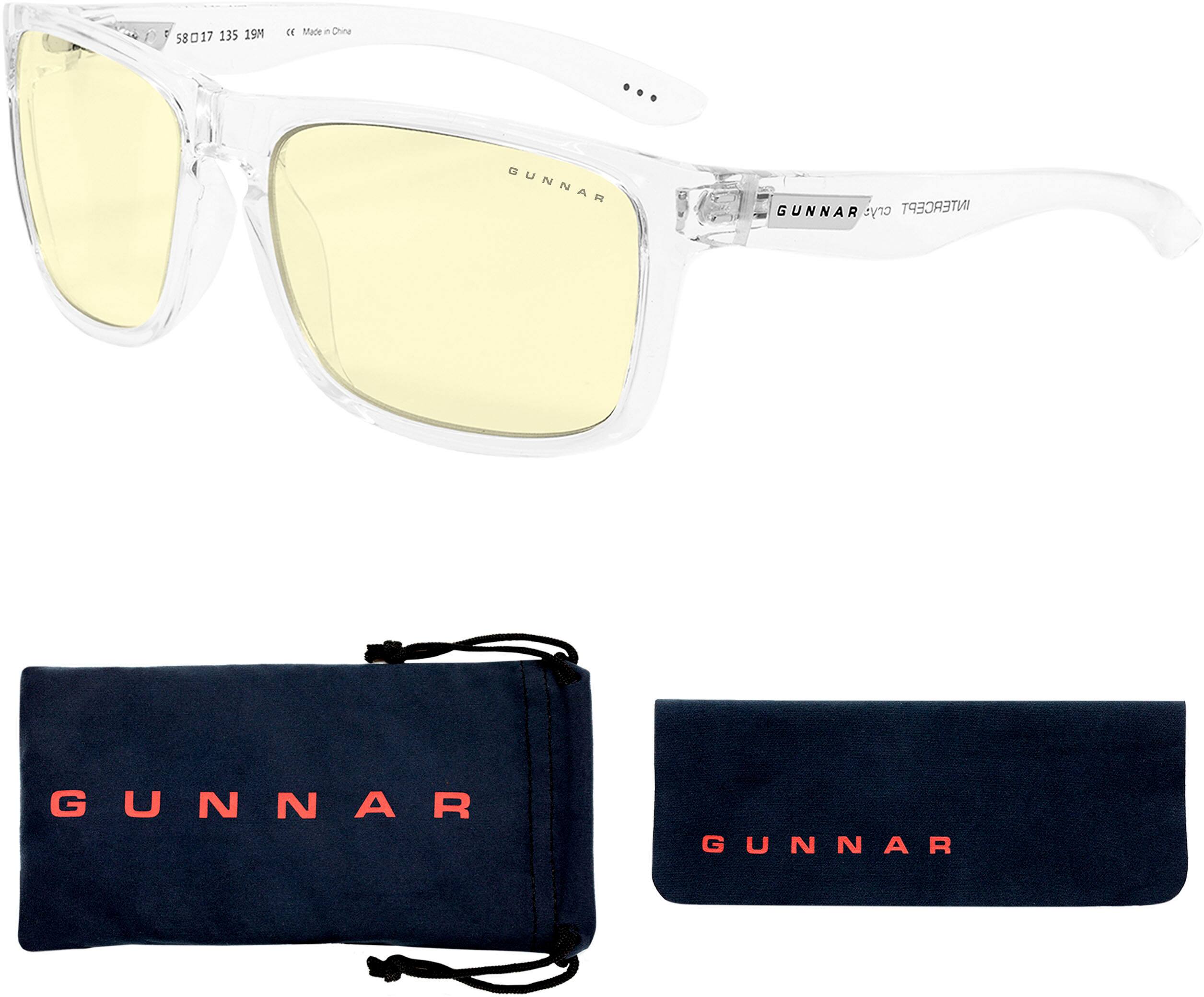 Front. GUNNAR - Blue Light Gaming & Computer Glasses - Intercept - Crystal.
