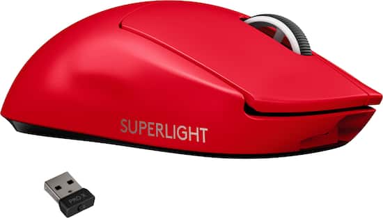 Logitech PRO X SUPERLIGHT Lightweight Wireless Optical Gaming Mouse with HERO 25K Sensor Red 910-006782 - Best Buy