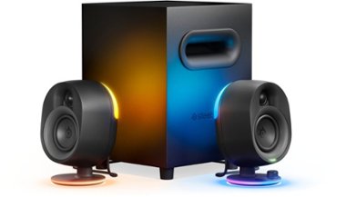 SteelSeries - Arena 7 2.1 Bluetooth Gaming Speakers with RGB Lighting (3 Piece) - Black - Front_Zoom
