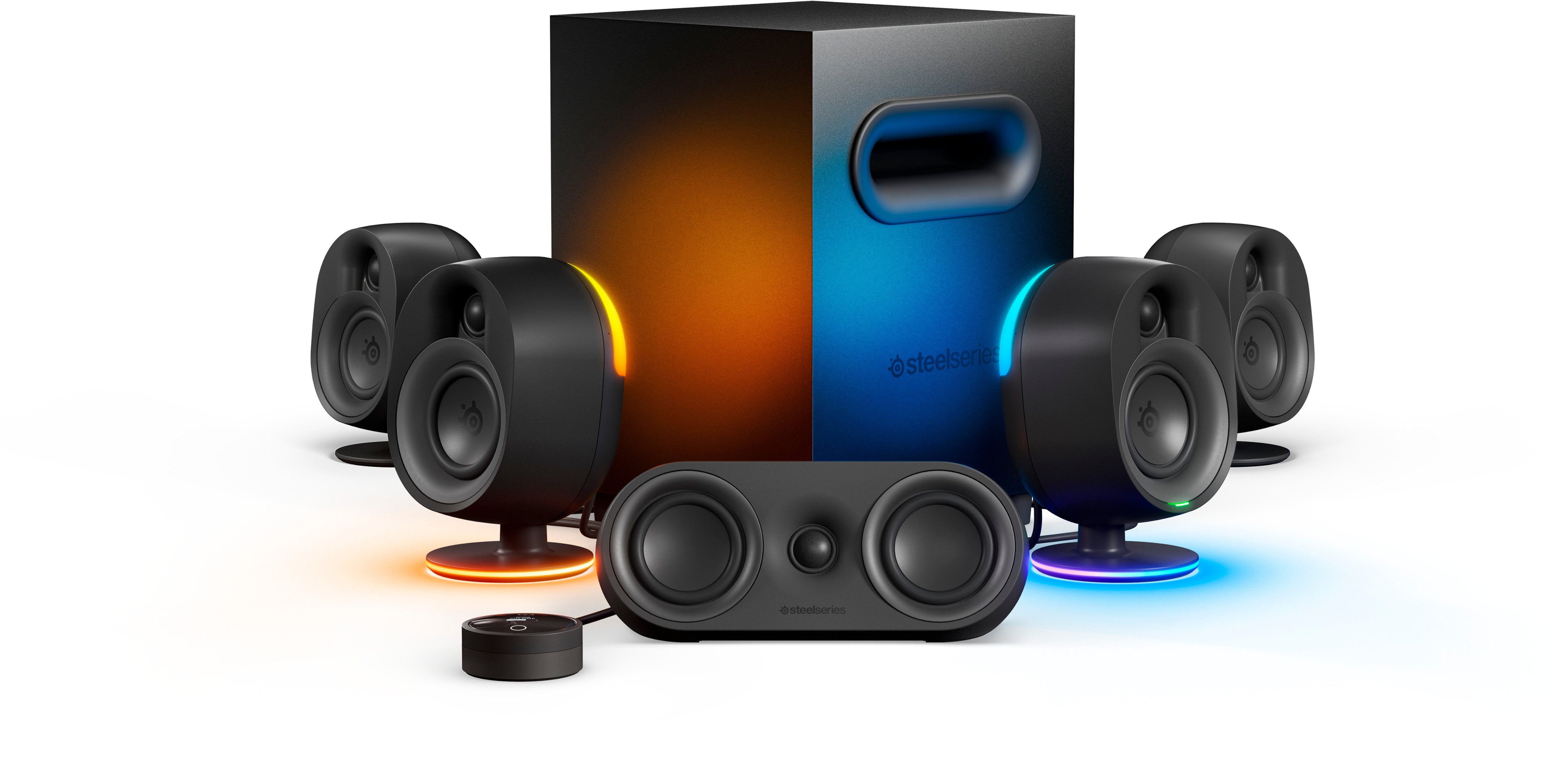 Wees tevreden Faial Weigering SteelSeries Arena 9 5.1 Bluetooth Gaming Speakers with RGB Lighting (6  Piece) Black 61547 - Best Buy