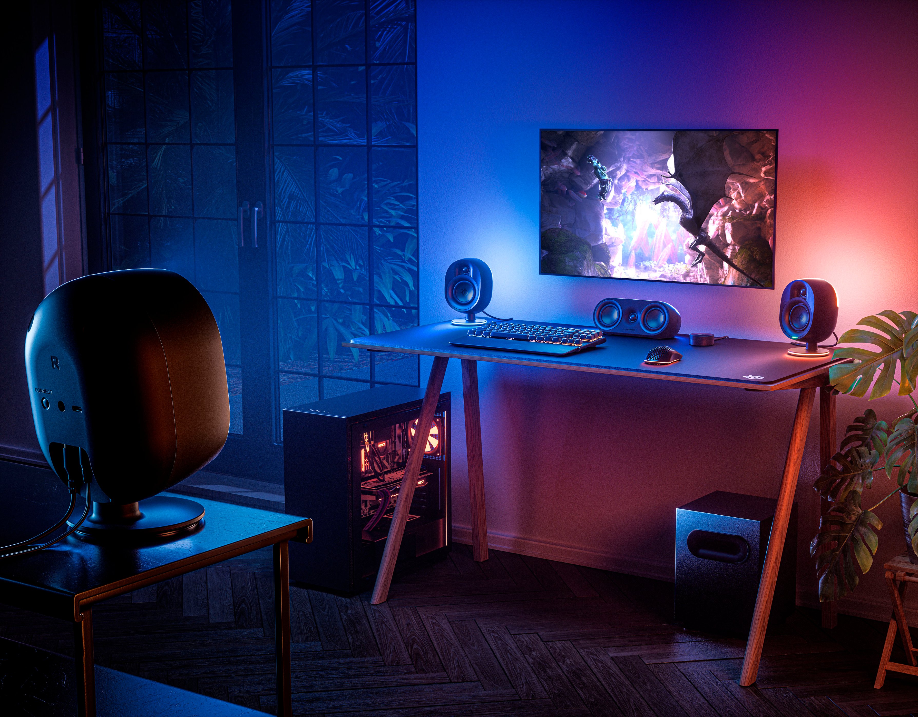 SteelSeries Arena 9 5.1 Bluetooth Gaming Speakers with RGB Lighting (6 ...