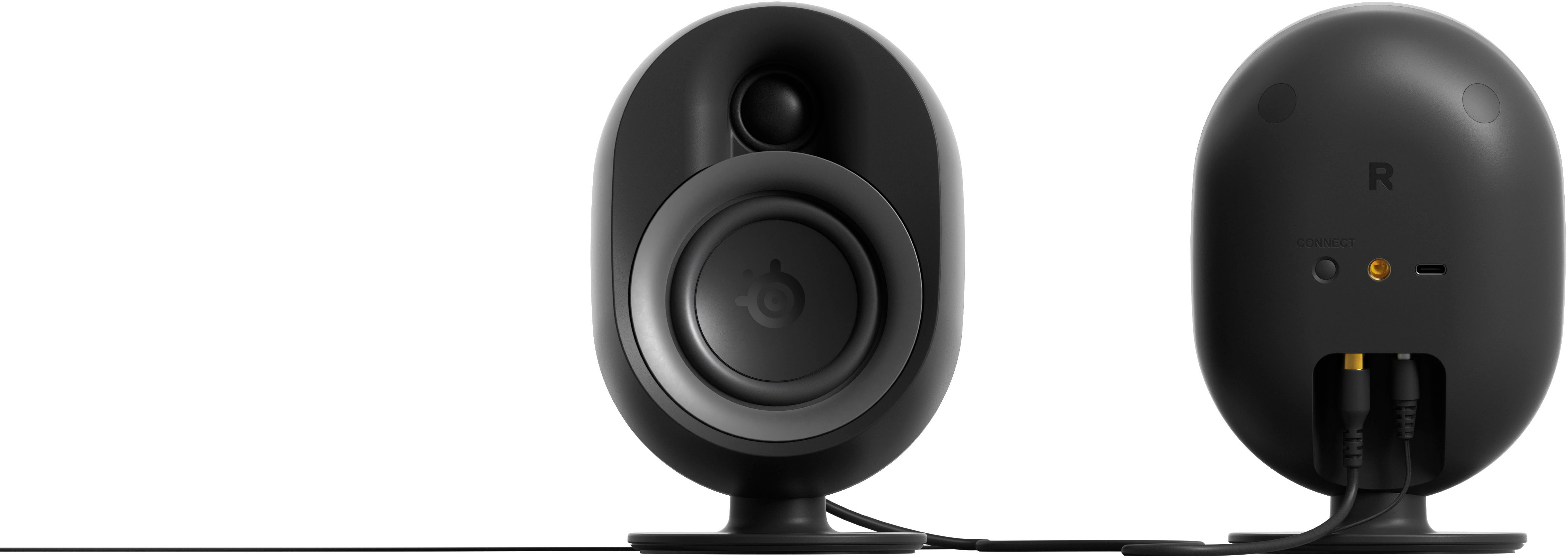Left View: SteelSeries - Arena 9 5.1 Bluetooth Gaming Speakers with RGB Lighting (6 Piece) - Black