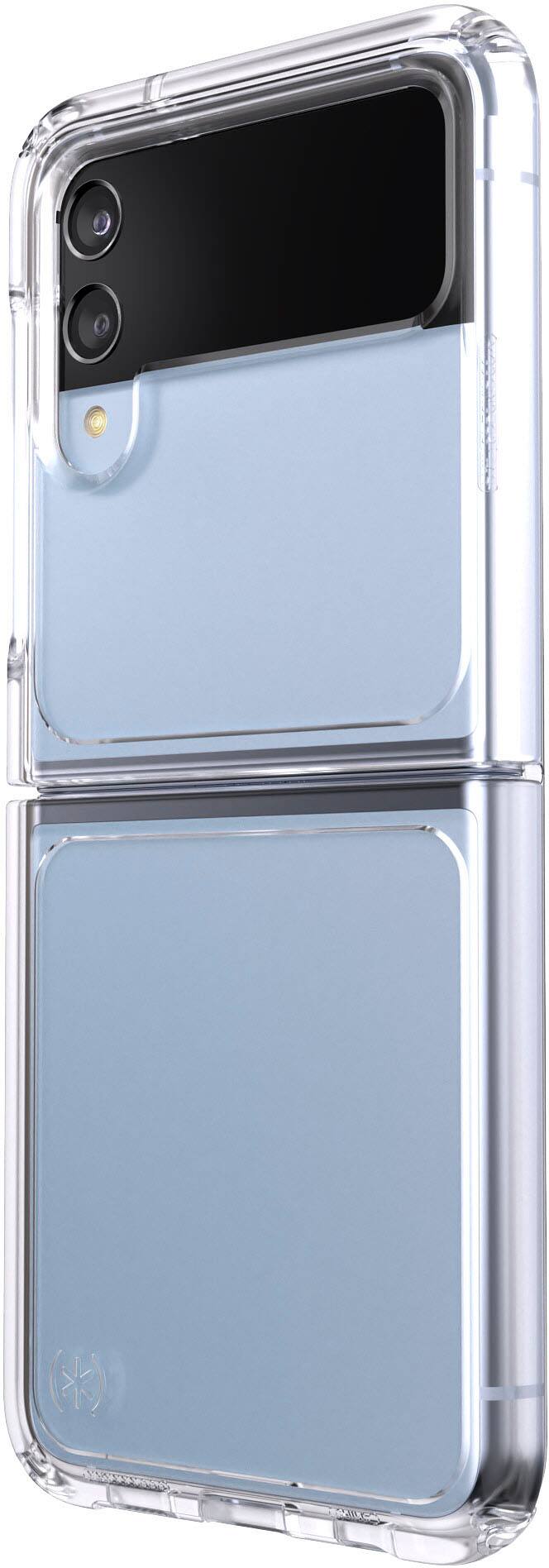 Angle. Speck - Presidio Perfect-Clear Case for Samsung Galaxy Z Flip4 - Clear.