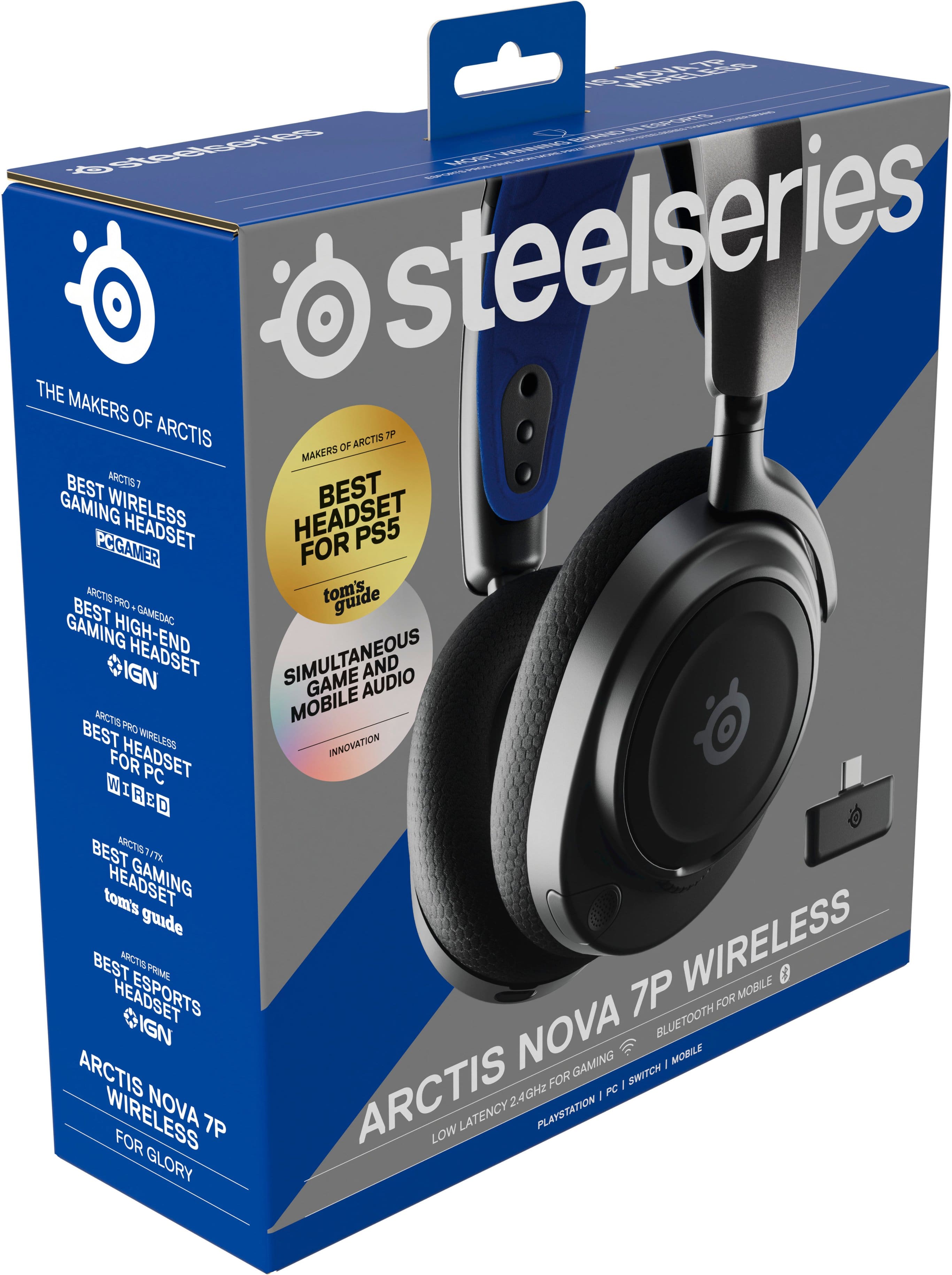 SteelSeries Arctis Nova 7P Wireless Gaming Headset for PS5, and