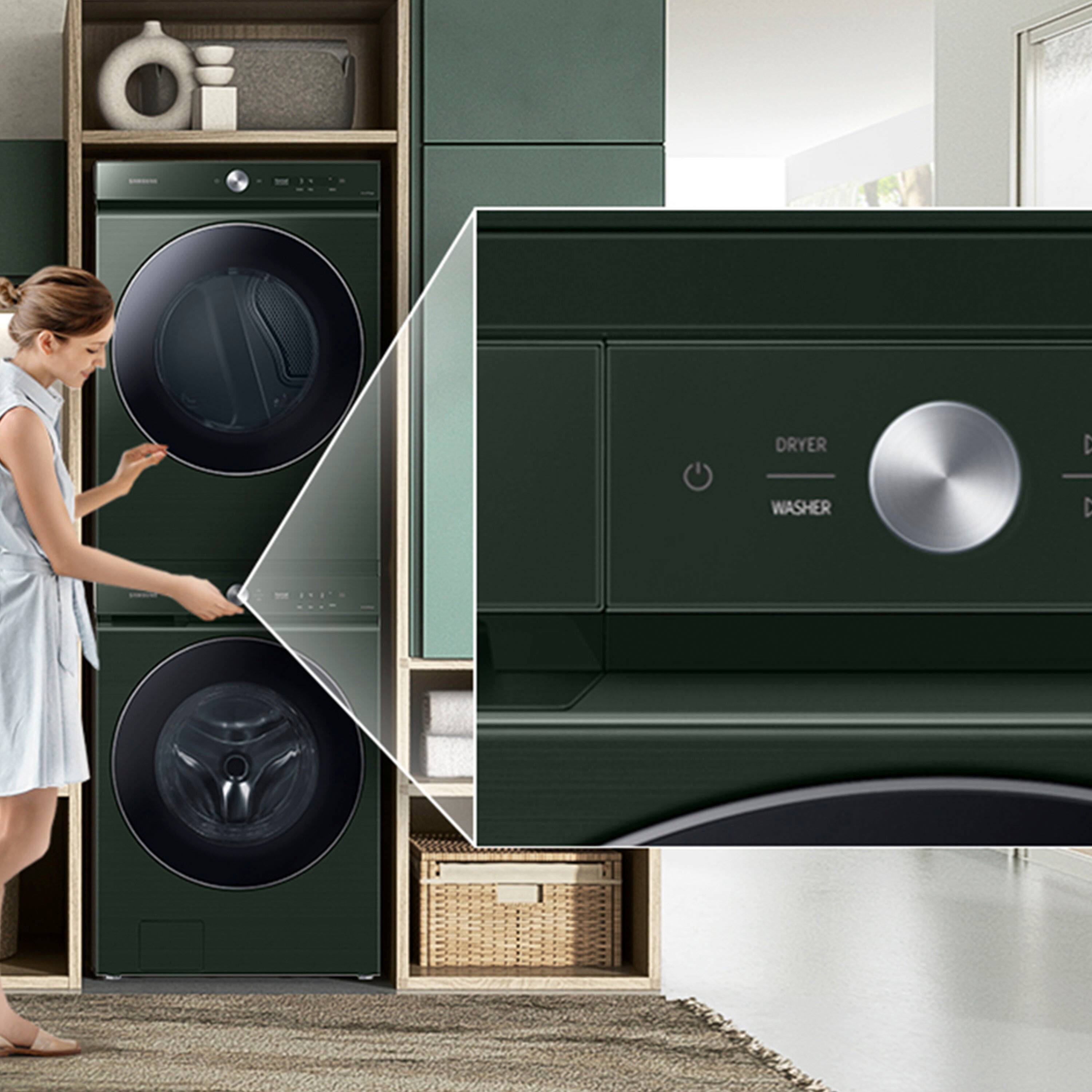 Alt View 11. Samsung - Bespoke Stacking and MultiControl Combo Kit - Forest Green.