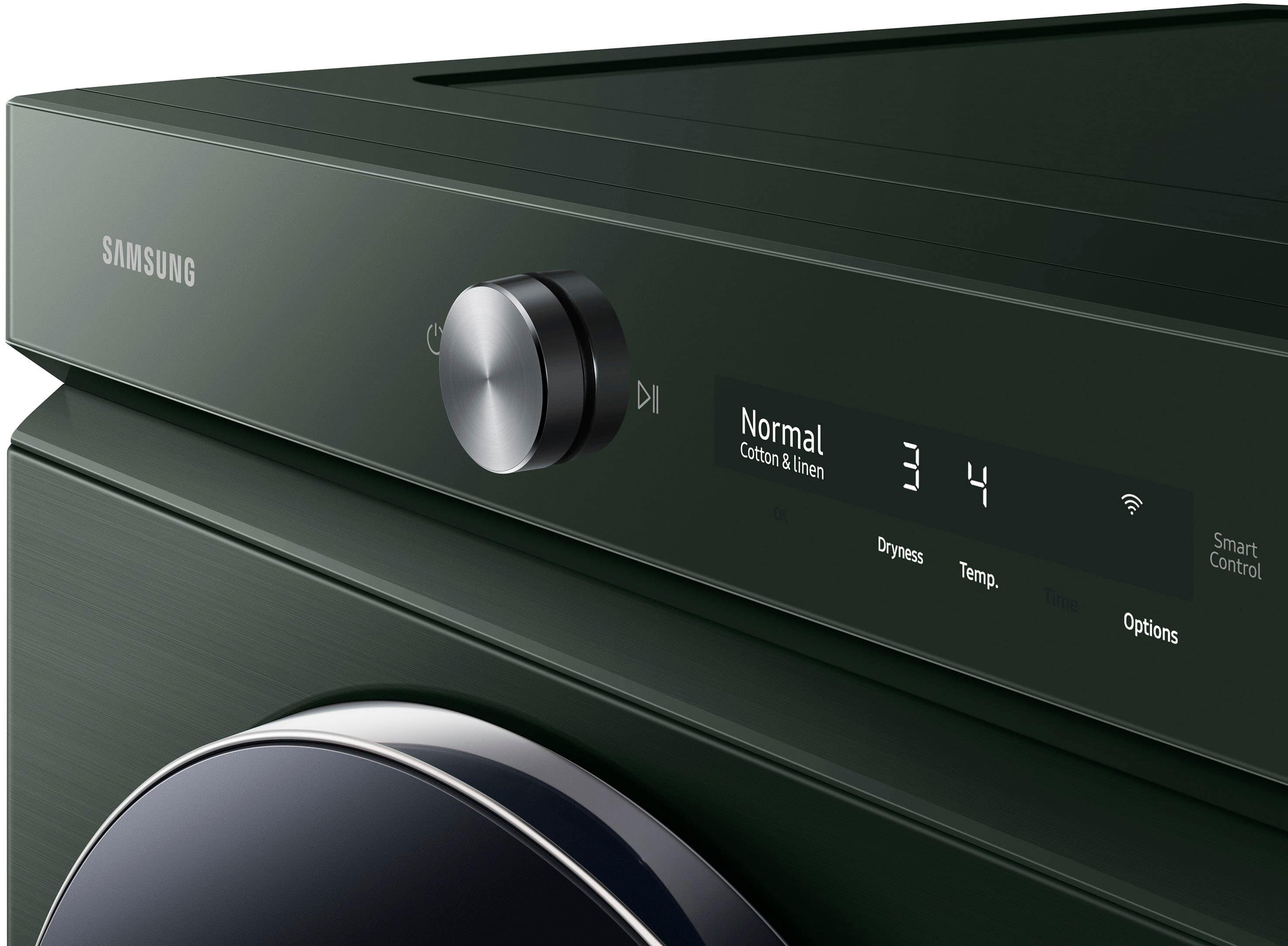 Alt View 12. Samsung - BESPOKE 7.6 Cu. Ft. Stackable Smart Electric Dryer with Steam and AI Optimal Dry - Forest Green.