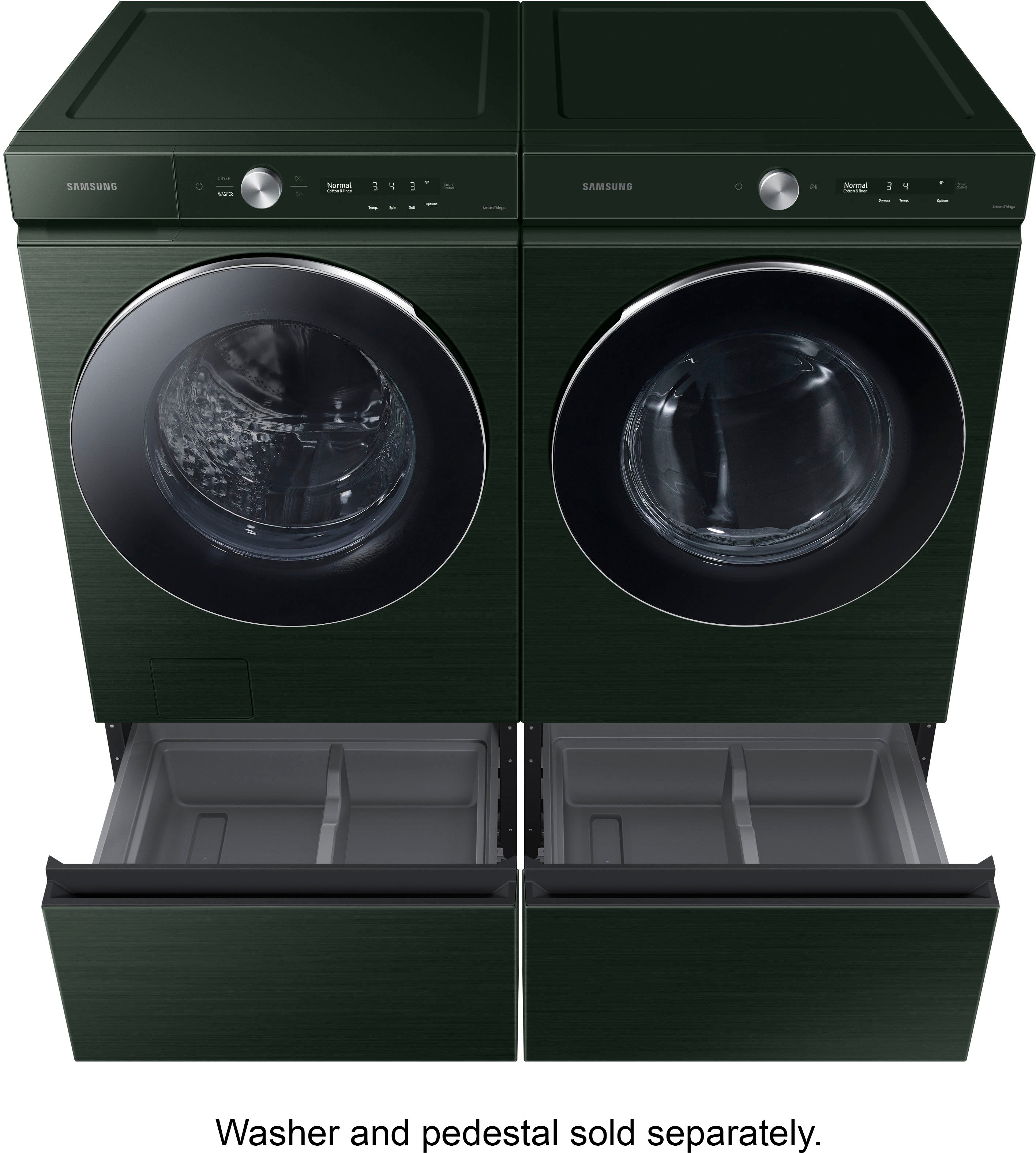 Alt View 15. Samsung - BESPOKE 7.6 Cu. Ft. Stackable Smart Electric Dryer with Steam and AI Optimal Dry - Forest Green.