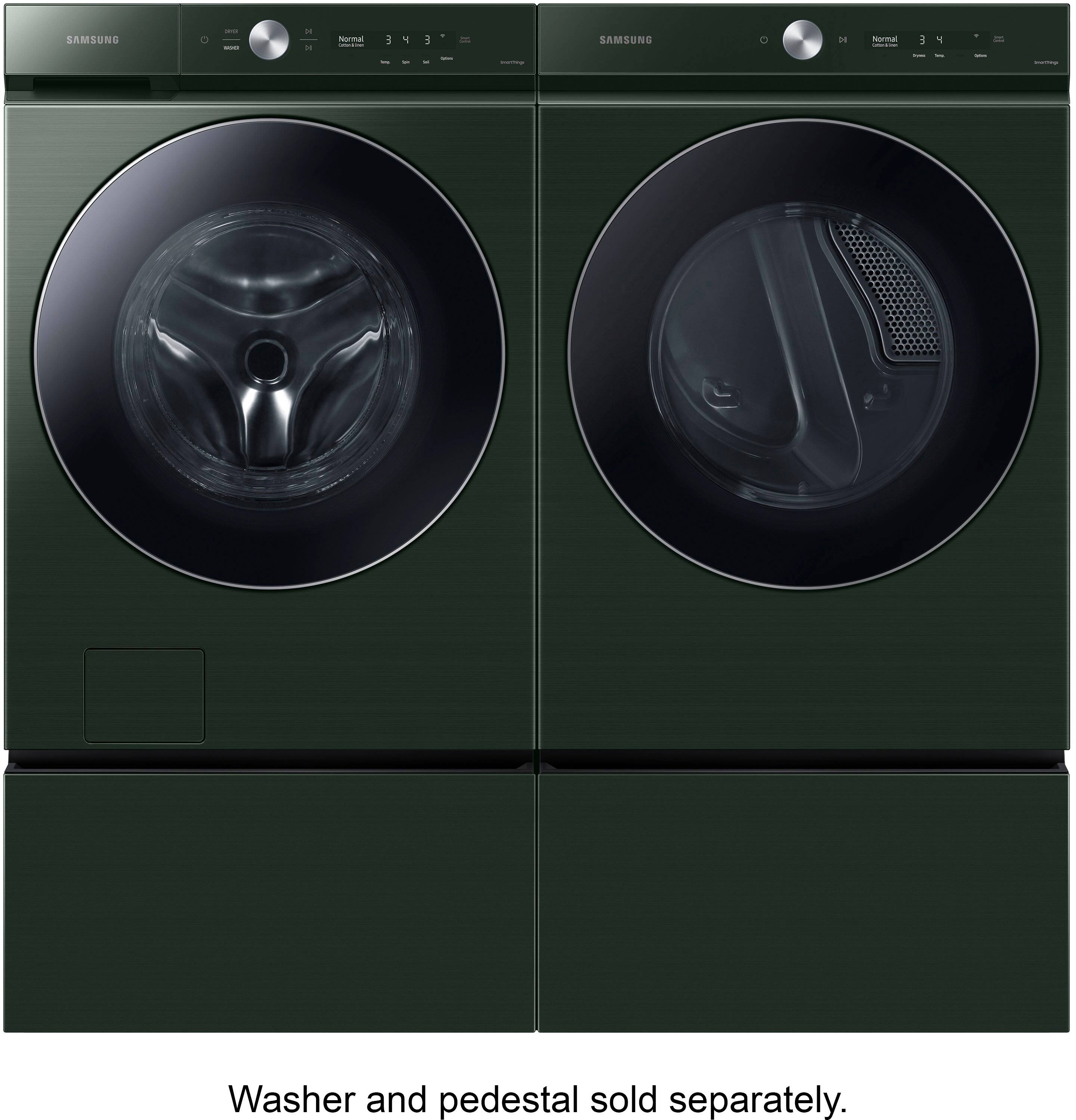 Alt View 20. Samsung - BESPOKE 7.6 Cu. Ft. Stackable Smart Electric Dryer with Steam and AI Optimal Dry - Forest Green.