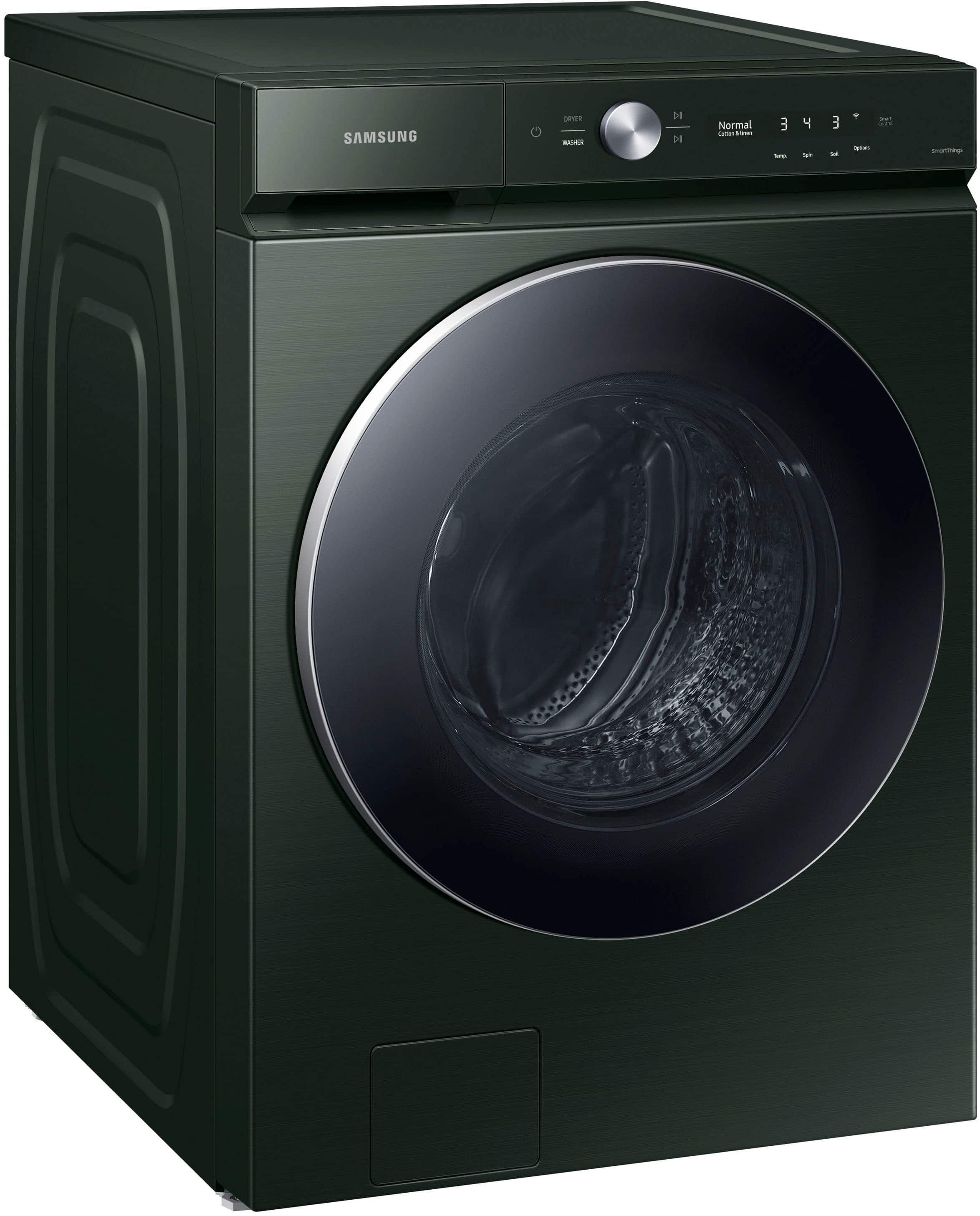 Alt View 17. Samsung - BESPOKE 5.3 Cu. Ft. High-Efficiency Stackable Smart Front Load Washer with Steam and AI OptiWash - Forest Green.