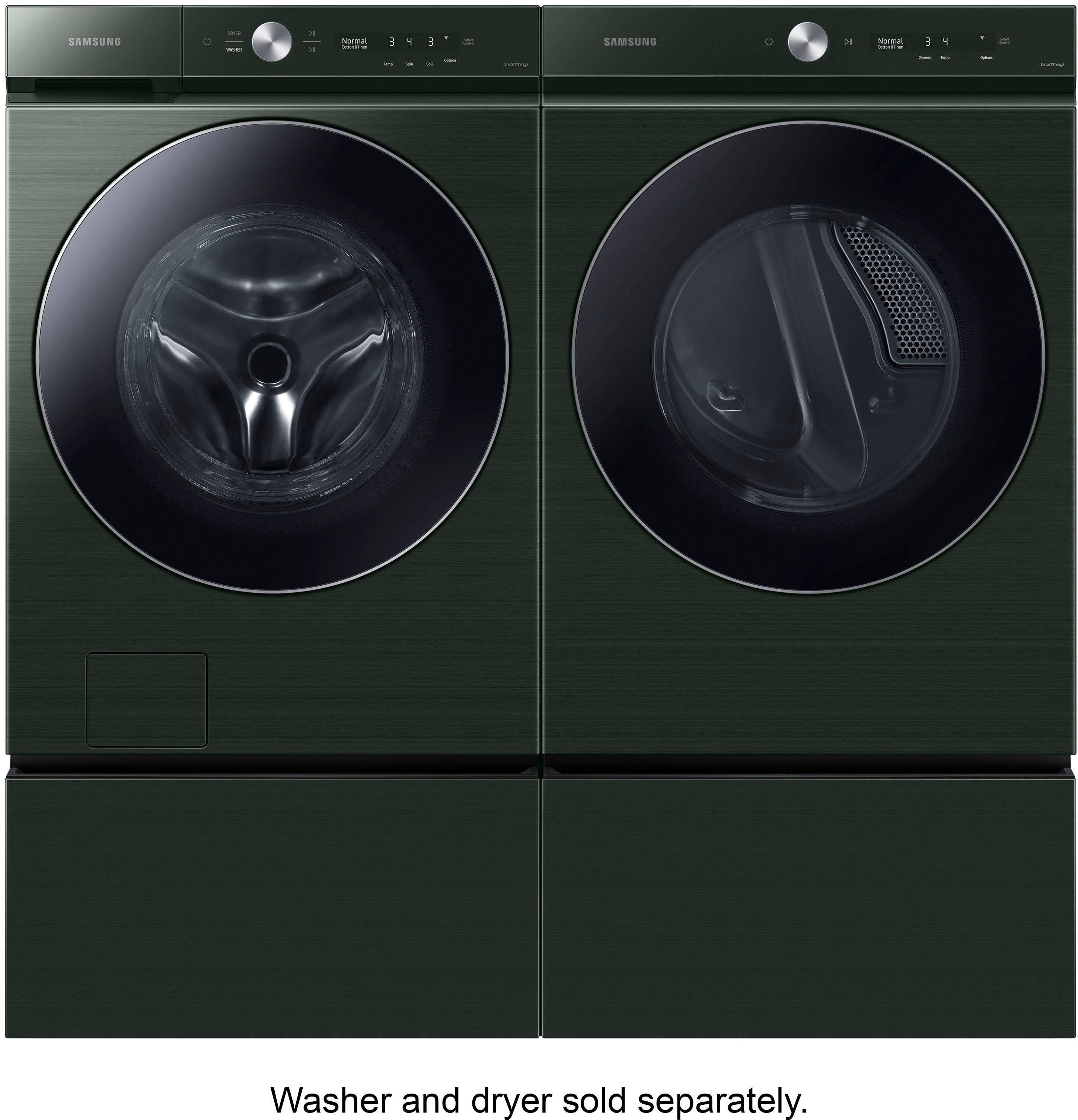 Alt View 12. Samsung - Bespoke 27-in Laundry Pedestal with Storage Drawer - Forest Green.