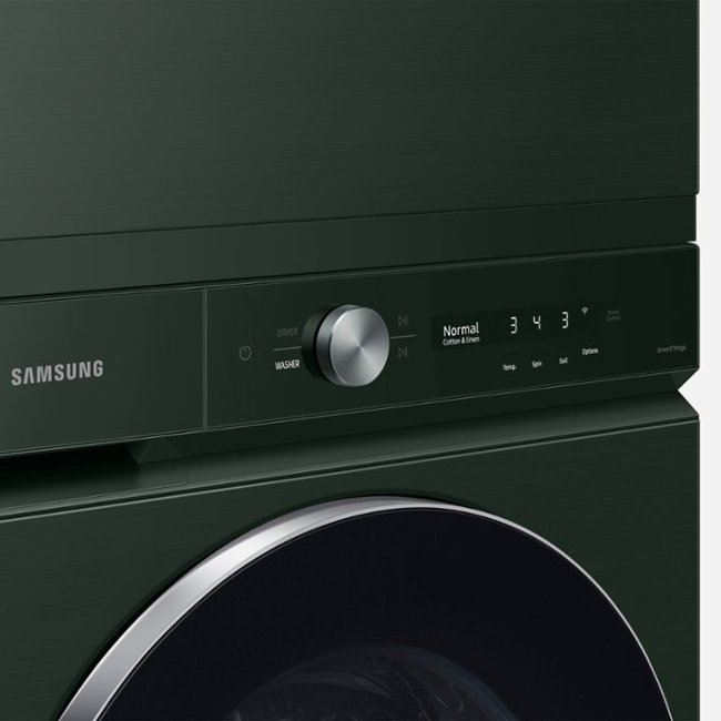 Samsung - BESPOKE 7.6 Cu. Ft. Stackable Smart Gas Dryer with Steam and AI Optimal Dry - Forest Green_1