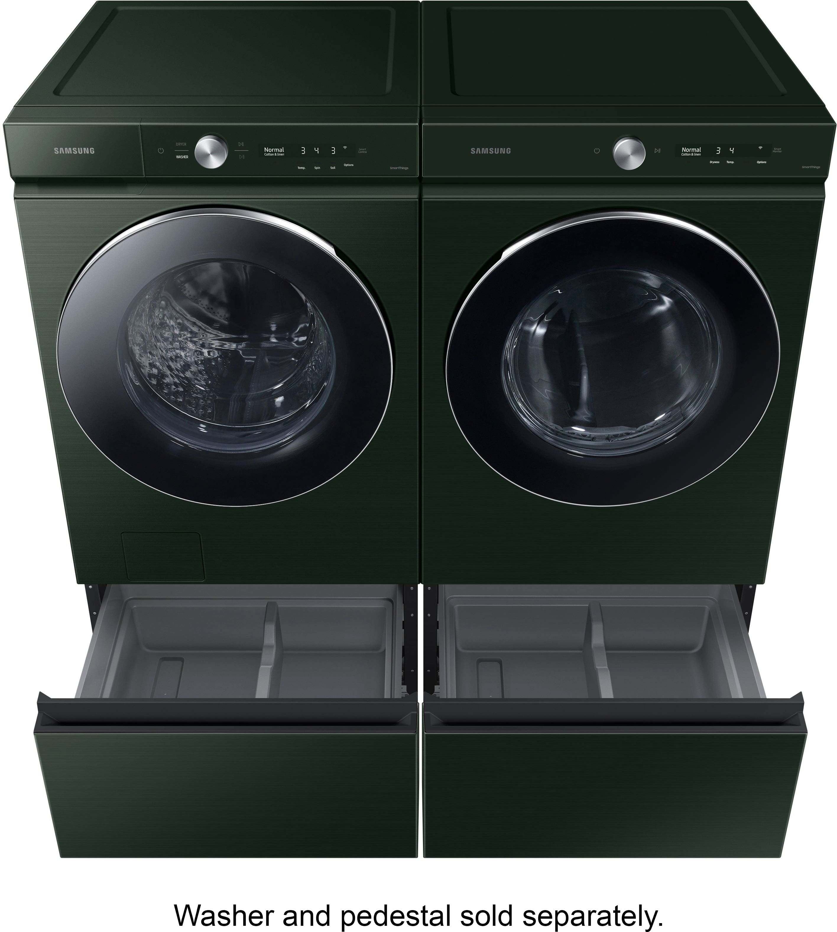 Alt View 15. Samsung - BESPOKE 7.6 Cu. Ft. Stackable Smart Gas Dryer with Steam and AI Optimal Dry - Forest Green.