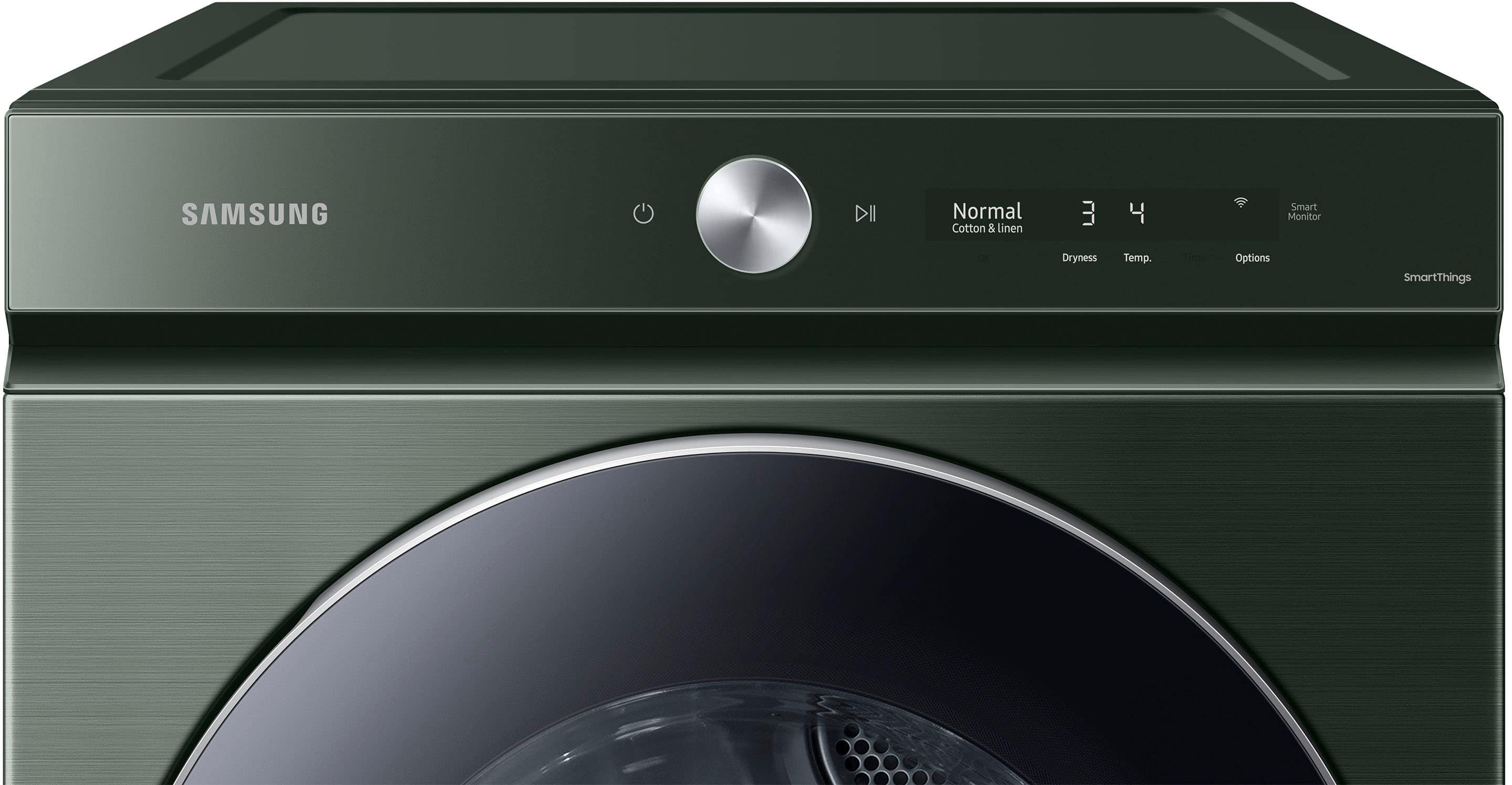 Alt View 16. Samsung - BESPOKE 7.6 Cu. Ft. Stackable Smart Gas Dryer with Steam and AI Optimal Dry - Forest Green.