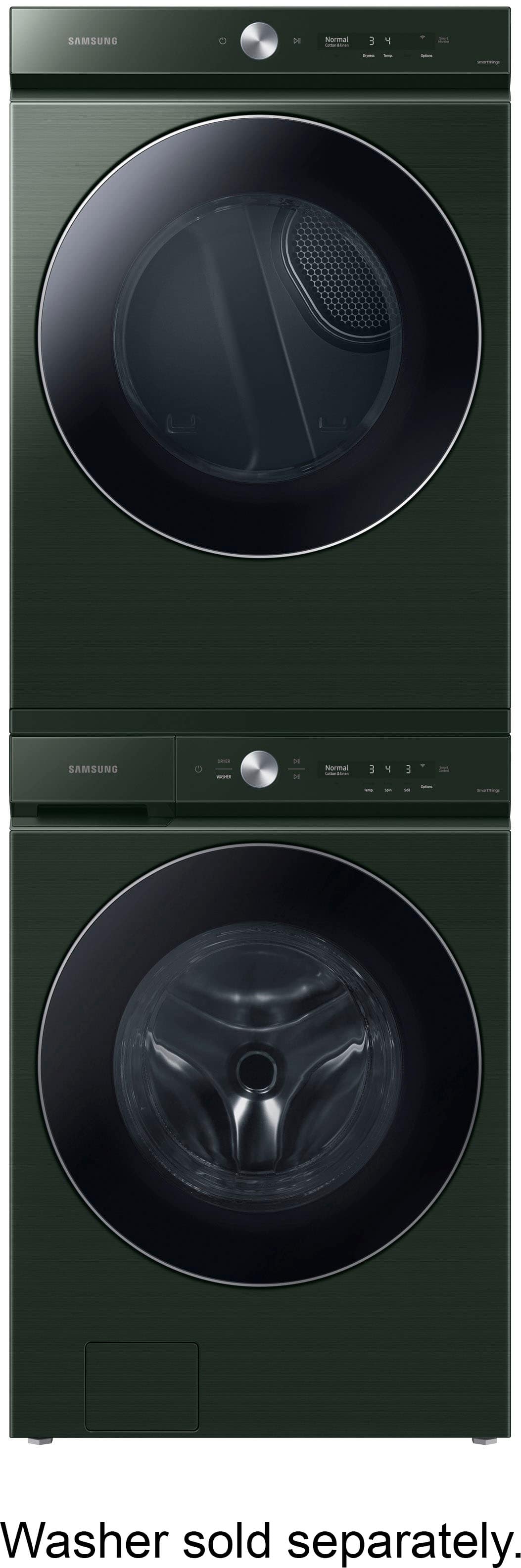 Alt View 22. Samsung - BESPOKE 7.6 Cu. Ft. Stackable Smart Gas Dryer with Steam and AI Optimal Dry - Forest Green.