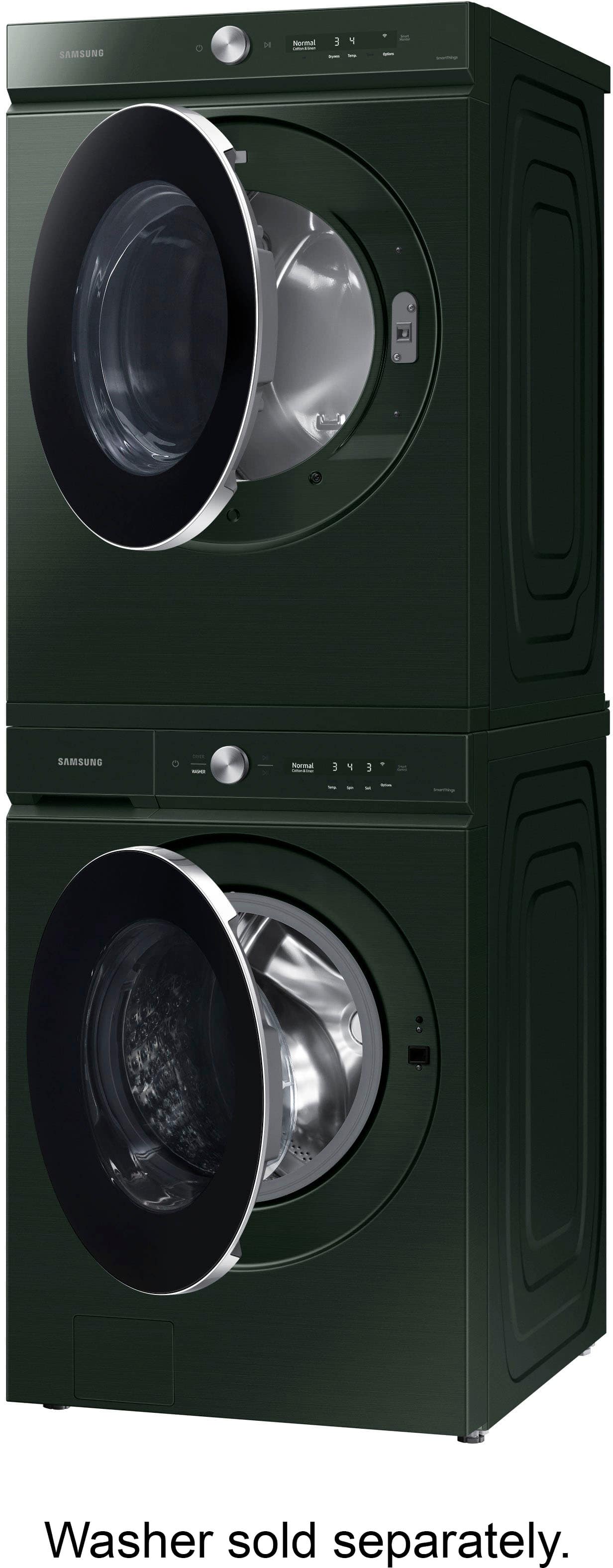 Alt View 23. Samsung - BESPOKE 7.6 Cu. Ft. Stackable Smart Gas Dryer with Steam and AI Optimal Dry - Forest Green.