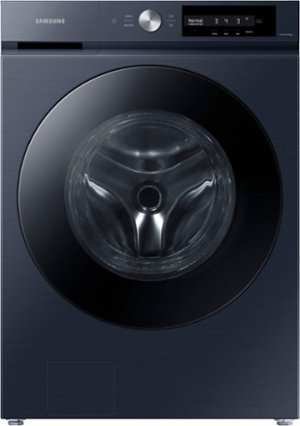 Samsung - Bespoke 4.6 cu. ft. Large Capacity Front Load Washer with Super Speed Wash and AI Smart Dial - Brushed Navy