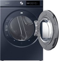 Samsung - BESPOKE 7.5 Cu. Ft. Stackable Smart Gas Dryer with Steam and AI Smart Dial - Brushed Navy - Front_Zoom