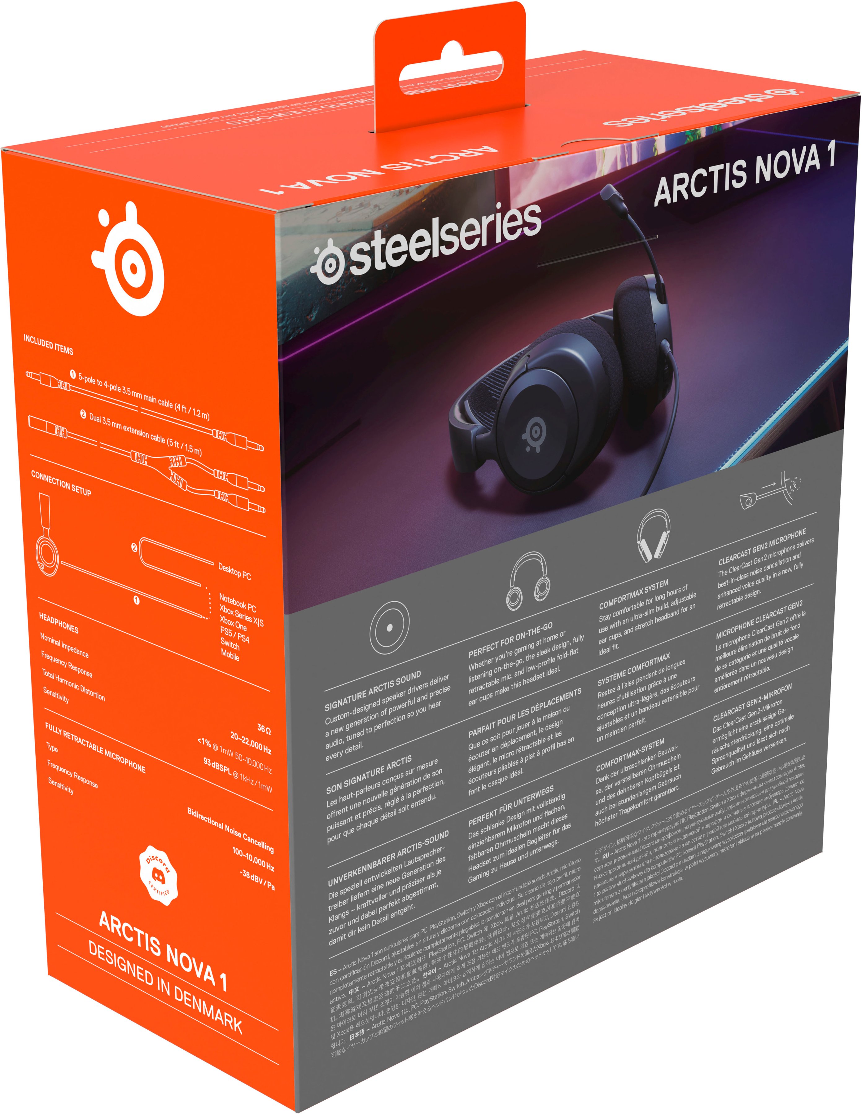 SteelSeries Arctis Nova 1 Wired Gaming Headset for PC with 3.5mm Jack —  Black