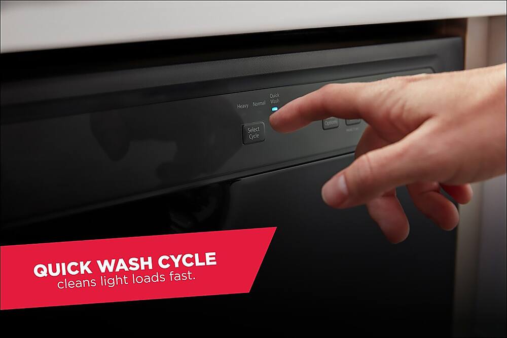 Built-in dishwashers have a quick wash cycle that cleans light loads fast.