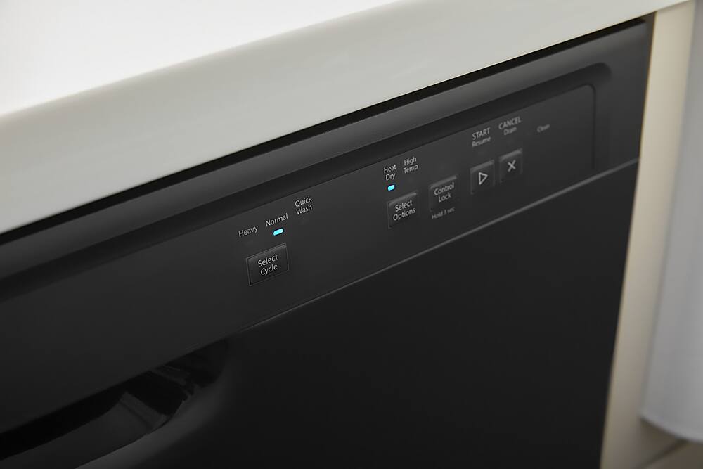 The text from the image categorized as Built\_In\_Dishwashers is:

"Quick Wash Normal Heavy Select Cycle CANCEL START Drain Resume High x Heat Temp Dry Control Lock Select J - Options Hold A"