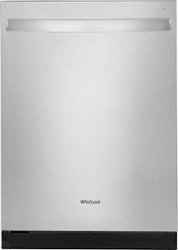 Whirlpool - Top Control Built-In Dishwasher with 3rd Rack and 51 dBa - Stainless steel - Front_Zoom