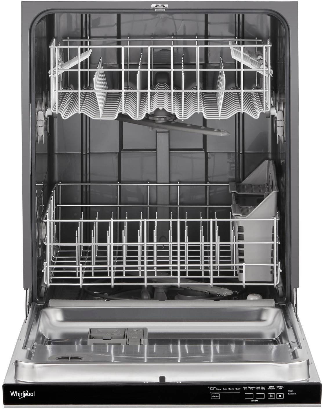 Left View: GE - Front Control Built-In Dishwasher with 55 dBA - White