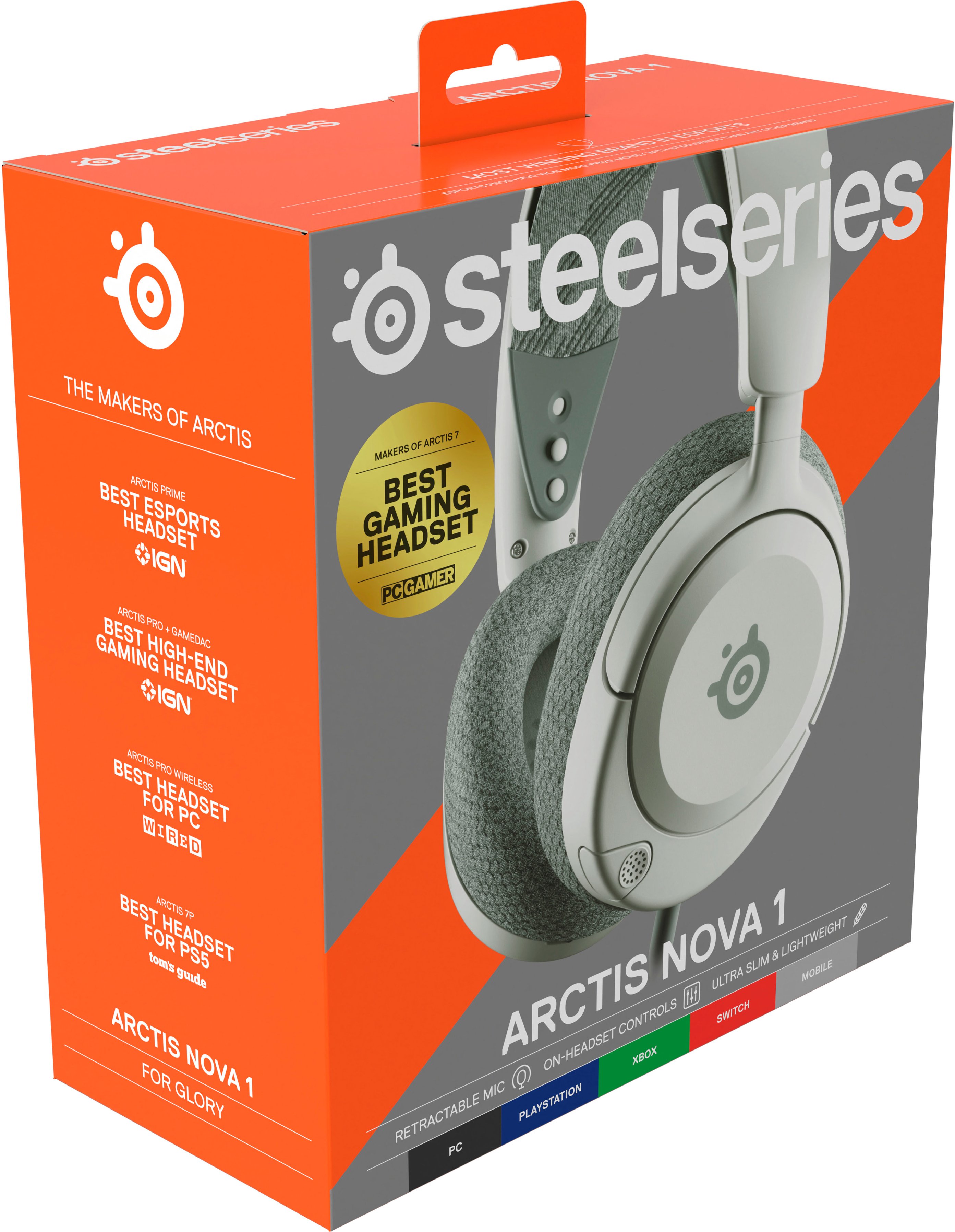 SteelSeries Arctis Nova 1 Wired Gaming Headset for PC White 61607