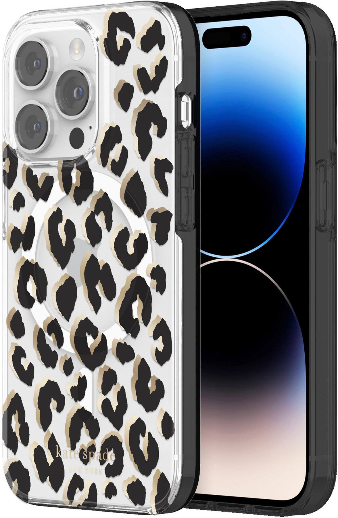 Alt View 3. kate spade new york - Protective Hardshell Magsafe Case for iPhone 14 Pro - Leopard.