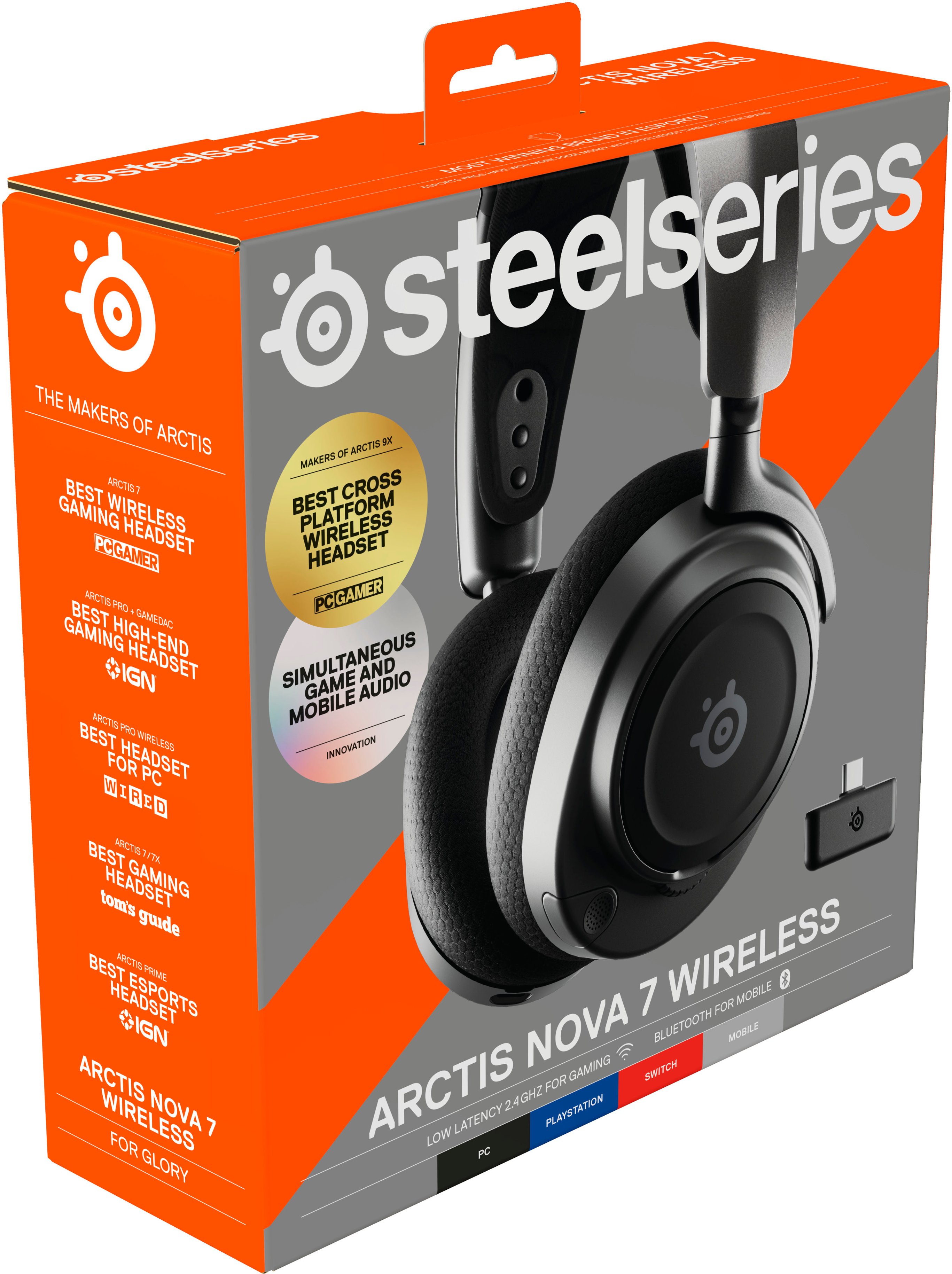 Hou op Chromatisch onpeilbaar SteelSeries Arctis Nova 7 Wireless Gaming Headset for PC Black 61553 - Best  Buy