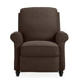 ProLounger - Lehnor Linen Push Back Recliner Chair - Brown - Front_Zoom