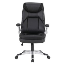 Office Star Products - Exec Bonded Lthr Office Chair - Black / Silver - Front_Zoom