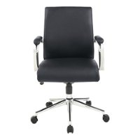 Office Star Products - Mid Back Antimicrobial Fabric Chair - Dillon Steel - Front_Zoom