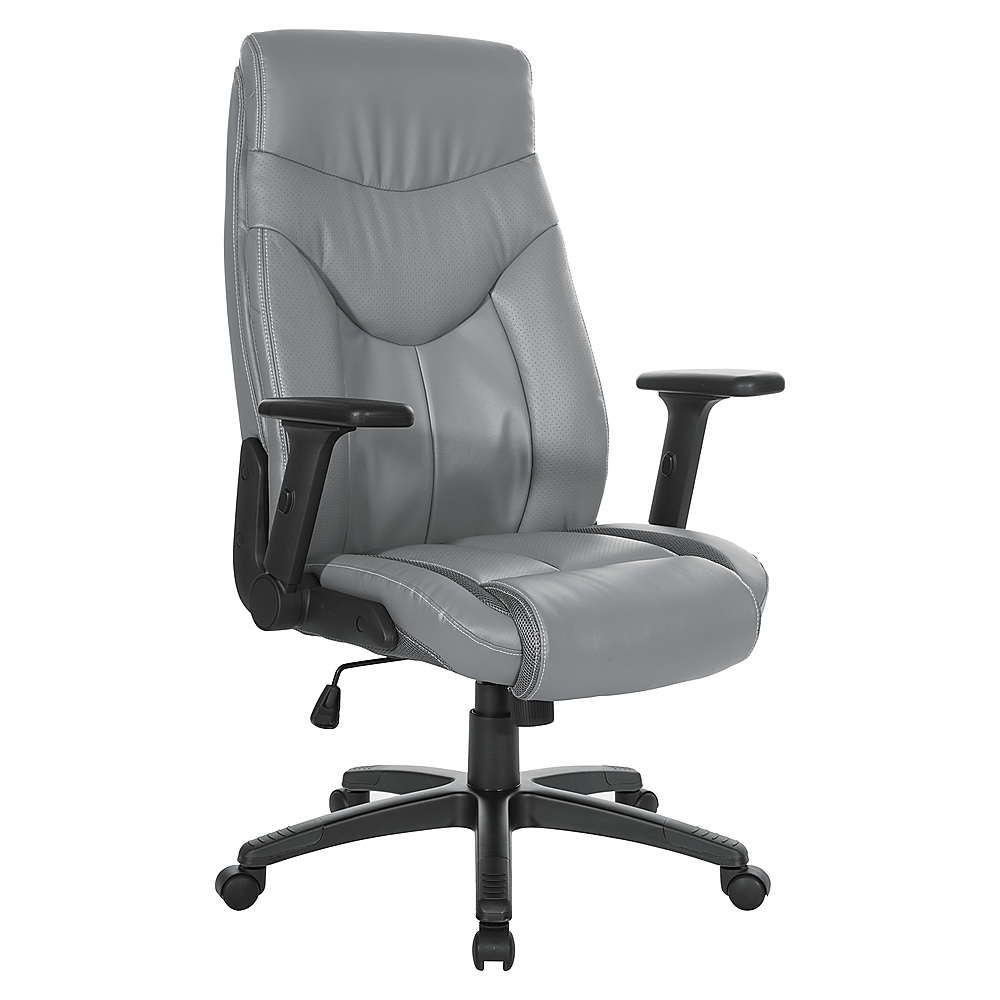Angle View: Office Star Products - Exec Bonded Leather Office Chair - Charcoal