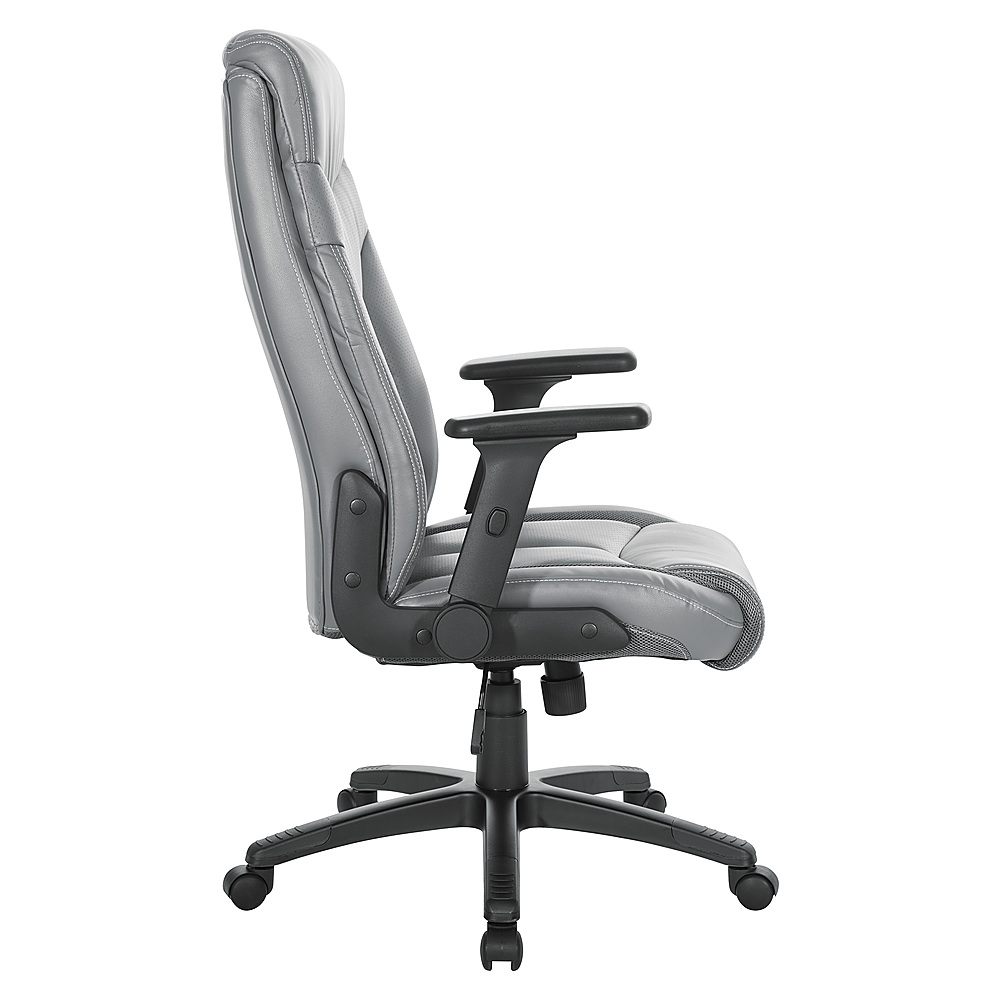 Left View: Office Star Products - Exec Bonded Leather Office Chair - Charcoal