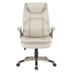 Office Star Products - Exec Bonded Lthr Office Chair - Taupe / Cocoa - Front_Zoom