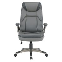 Office Star Products - Exec Bonded Lthr Office Chair - Charcoal / Titanium - Front_Zoom