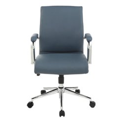 Office Star Products - Mid Back Antimicrobial Fabric Chair - Dillon Blue - Front_Zoom