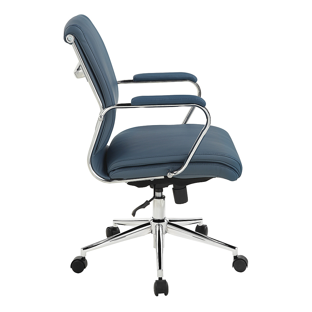 Left View: Office Star Products - Mid Back Antimicrobial Fabric Chair - Dillon Blue