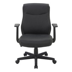 Office Star Products - Mid Back Managers Office Chair - Black - Front_Zoom