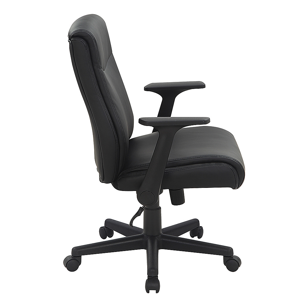 Left View: Office Star Products - Mid Back Managers Office Chair - Black