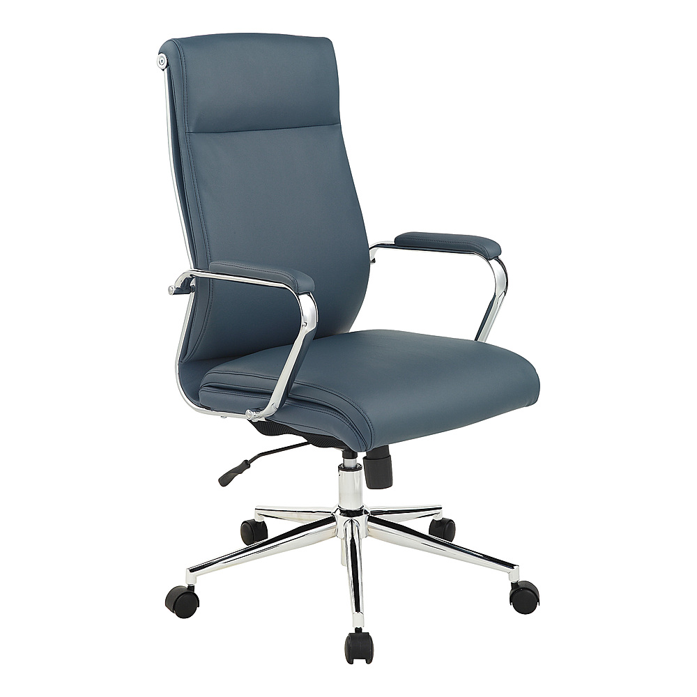 Angle View: Office Star Products - High Back Antimicrobial Fabric Chair - Dillon Blue