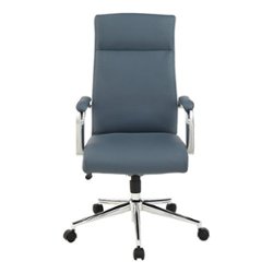 Office Star Products - High Back Antimicrobial Fabric Chair - Dillon Blue - Front_Zoom