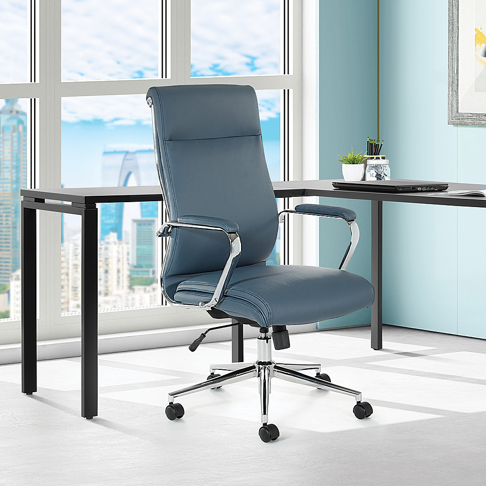 Blue Task Chair with Adjustable Lumbar Support 25.25 x 25.5 x 41.5 :  99667T-____ - Pro Line II by Office Star Products