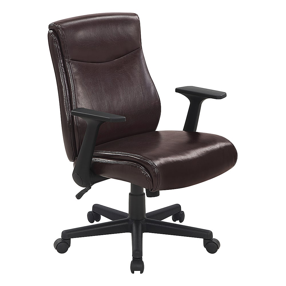 Angle View: Office Star Products - Mid Back Managers Office Chair - Chocolate