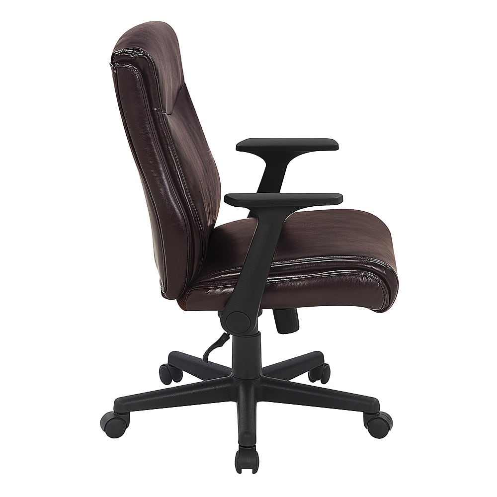 Left View: Office Star Products - Mid Back Managers Office Chair - Chocolate