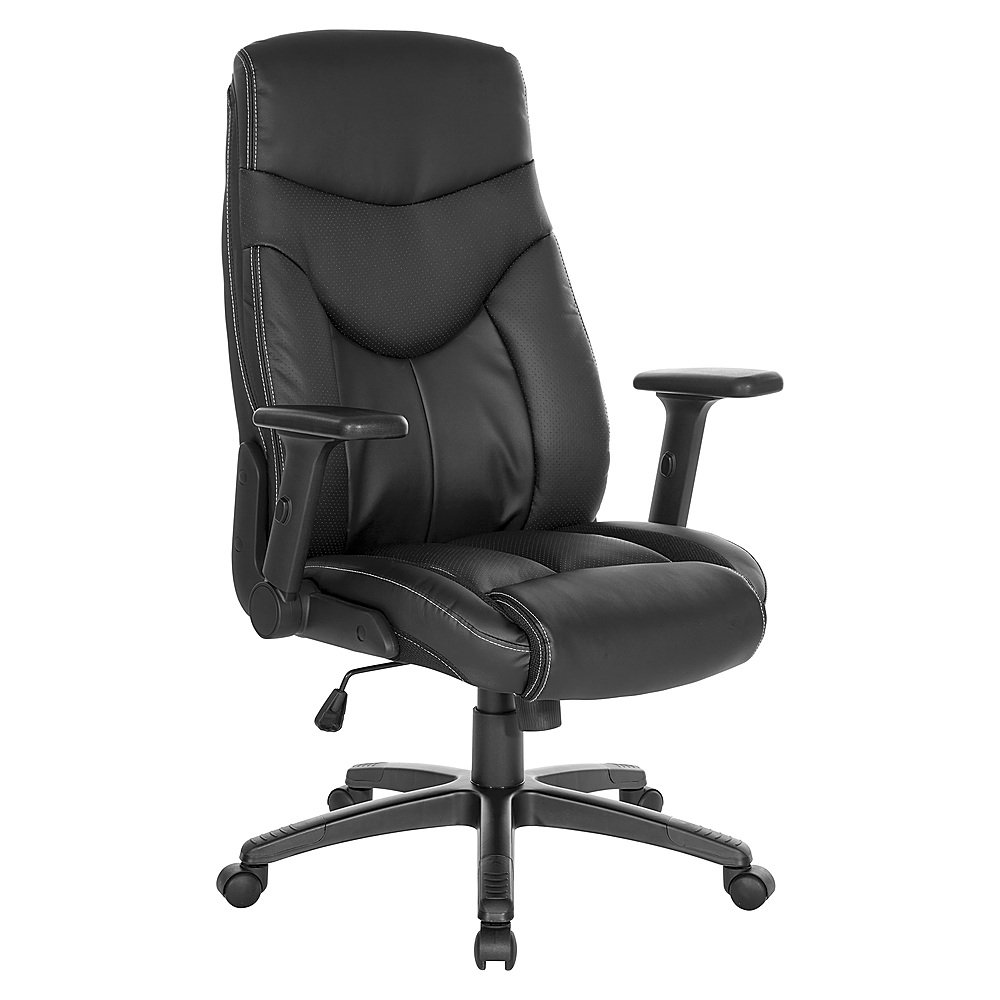 Angle View: Office Star Products - Exec Bonded Leather Office Chair - Black