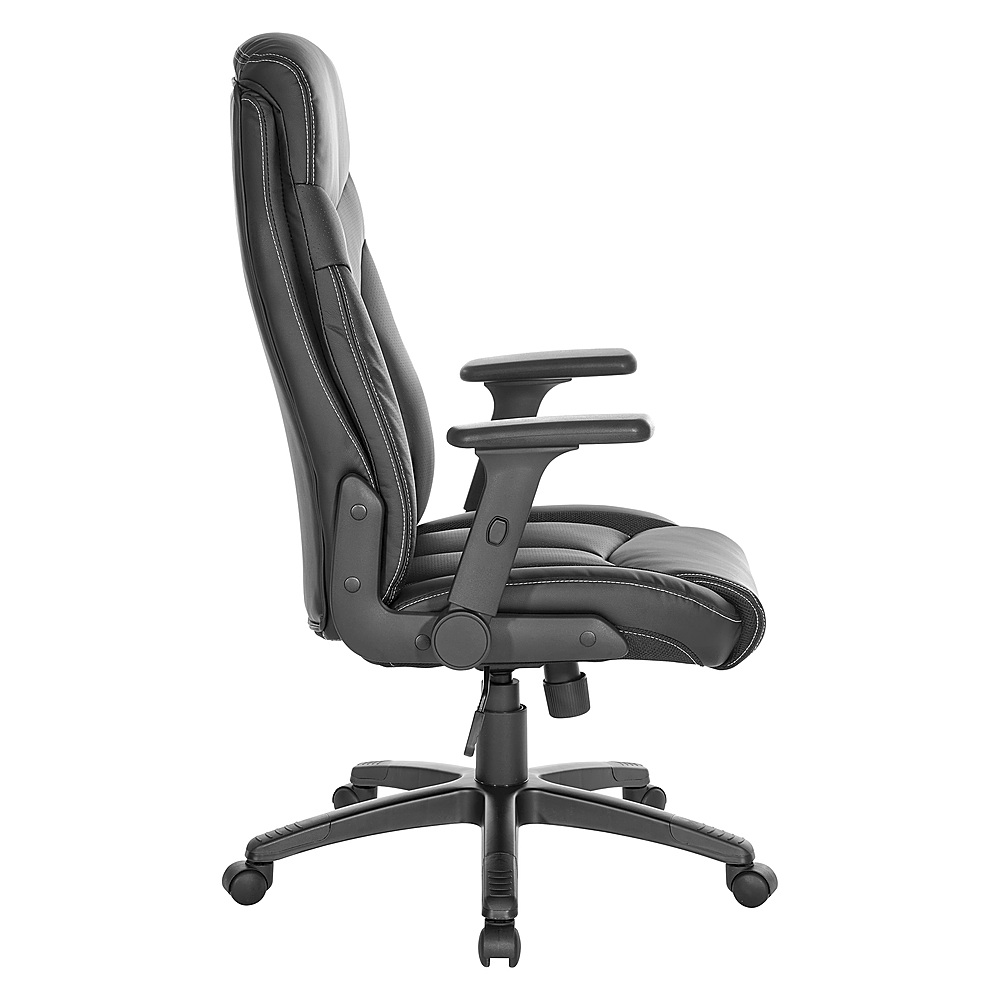 Left View: Office Star Products - Exec Bonded Leather Office Chair - Black