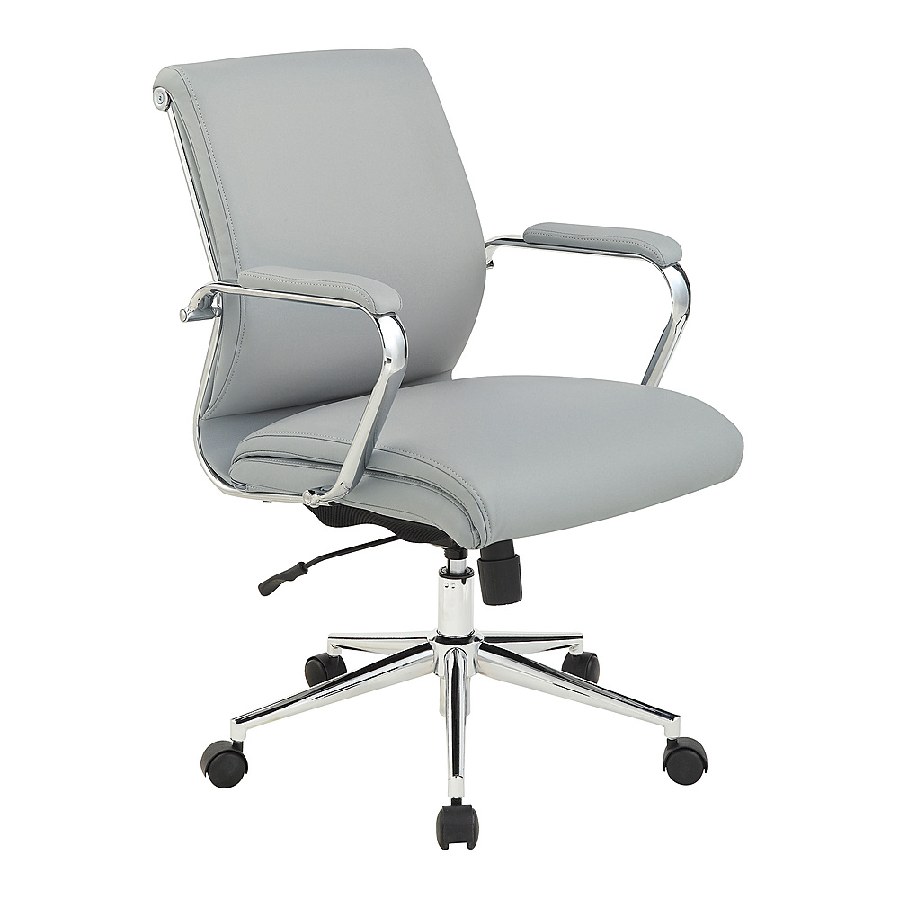 Angle View: Office Star Products - Mid Back Antimicrobial Fabric Chair - Dillon Black