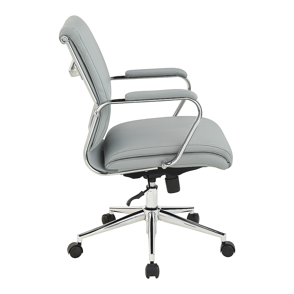 Left View: Office Star Products - Mid Back Antimicrobial Fabric Chair - Dillon Black
