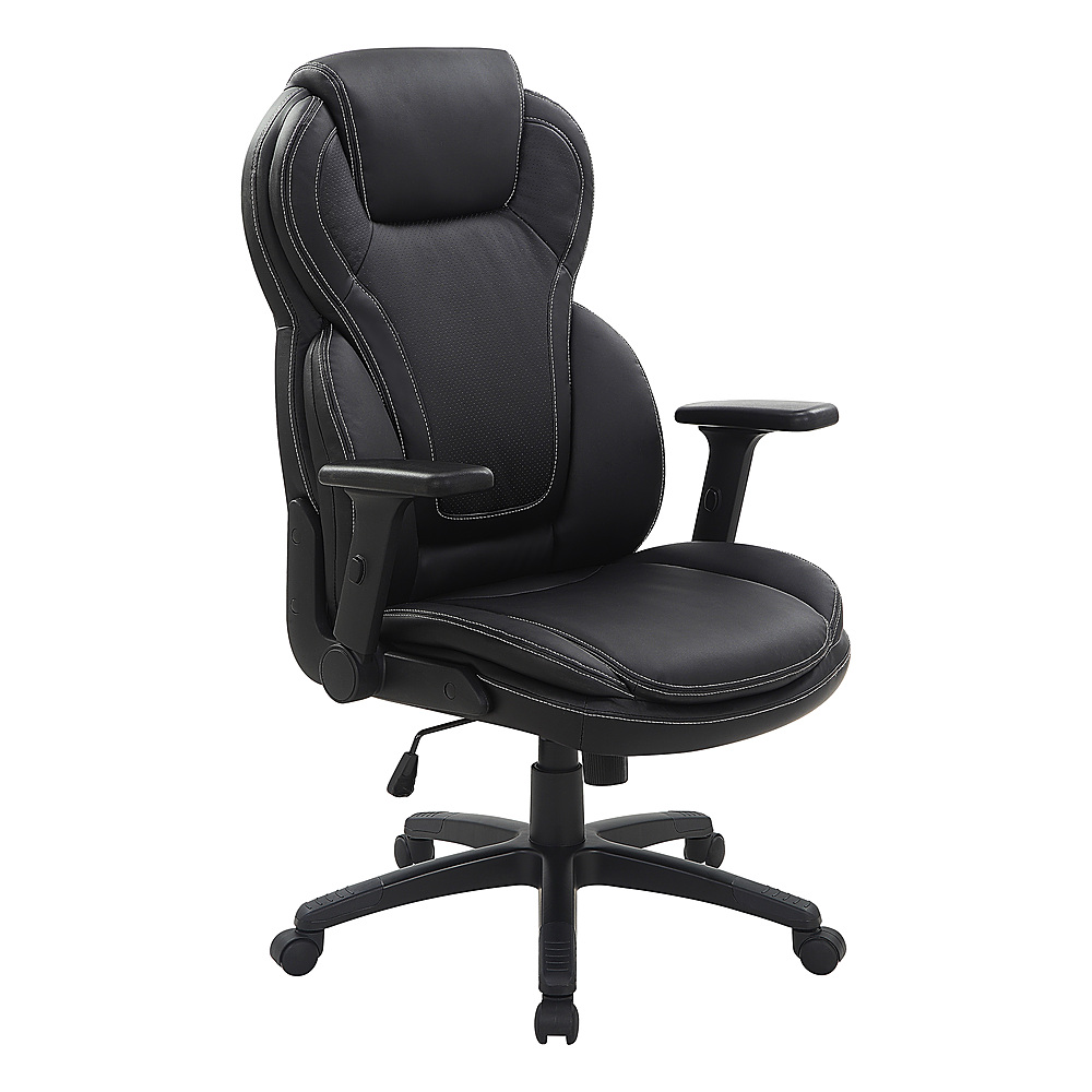 Angle View: Office Star Products - Exec Bonded Lthr Office Chair - Black